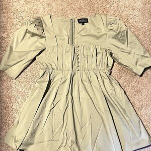 Danielle Bernstein Light Gray Pleated Top